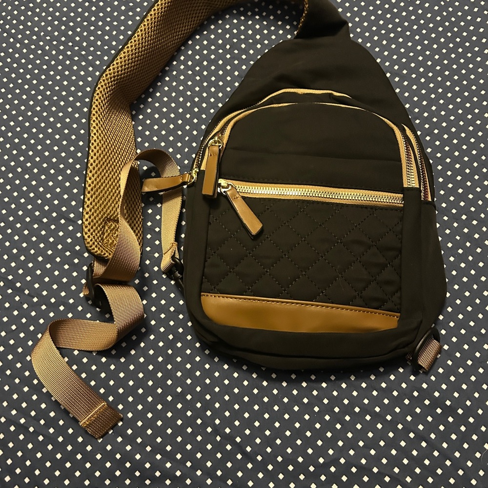 Stylish Black and Brown Men's Sling Bag